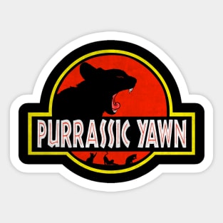 Purrassic Yawn Sticker